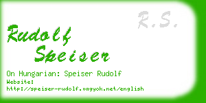 rudolf speiser business card